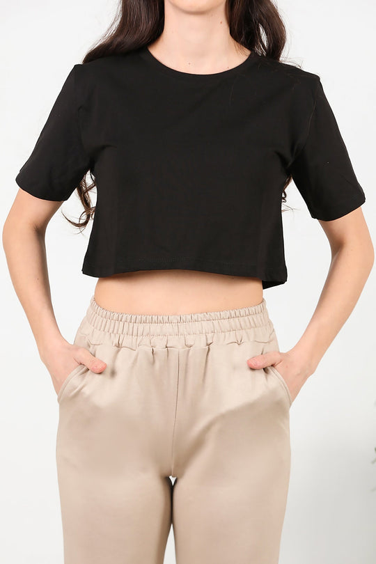 Zwart T - Shirt Met Korte Mouwen