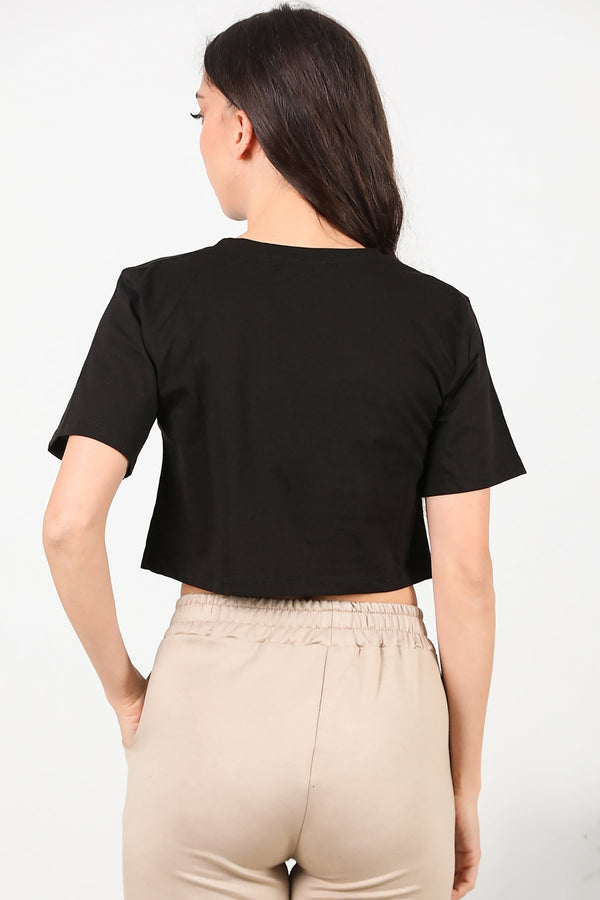 Zwart T - Shirt Met Korte Mouwen