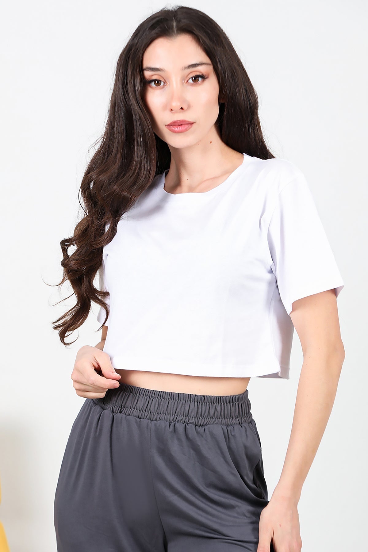 Dames Kort T - Shirt — Wit