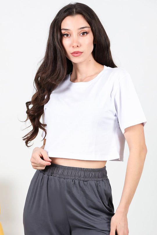 Dames Kort T - Shirt — Wit