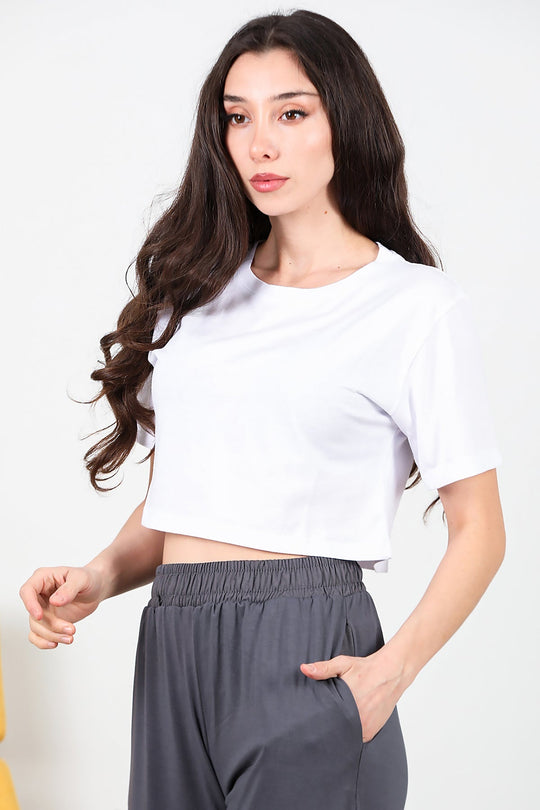 Dames Kort T - Shirt — Wit