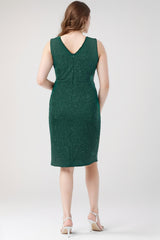 Robe Courte Pailletée Grande Taille — Émeraude