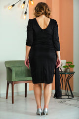Robe De Soirée Scintillante À Encolure Croisée — Grande Taille — Noir