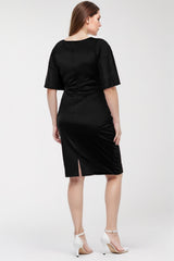 Robe Midi En Satin Grande Taille — Noir