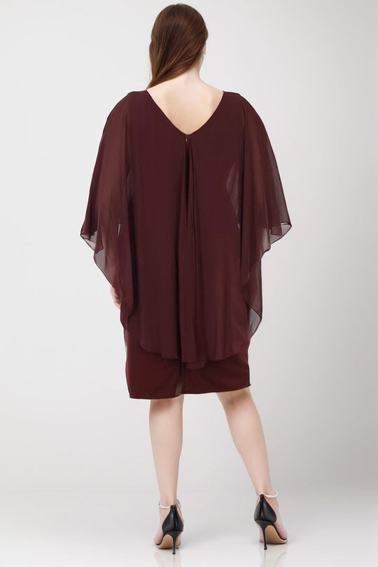 Chiffon Avondjurk – Grote Maat, Bordeaux