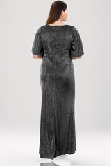 Plus - Size Glinsterende Avondjurk — Zwart
