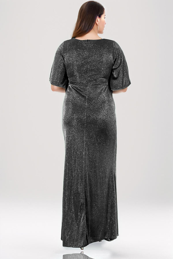Plus - Size Glinsterende Avondjurk — Zwart