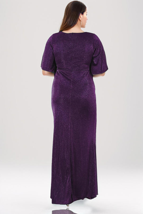 Plus - Size Glinsterende Avondjurk — Paars