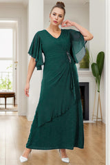 Robe De Soirée Grande Taille Scintillante — Émeraude