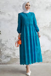 Turquoise Kanten Maxi - Jurk