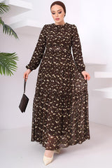 Robe Longue En Chiffon Multicolore
