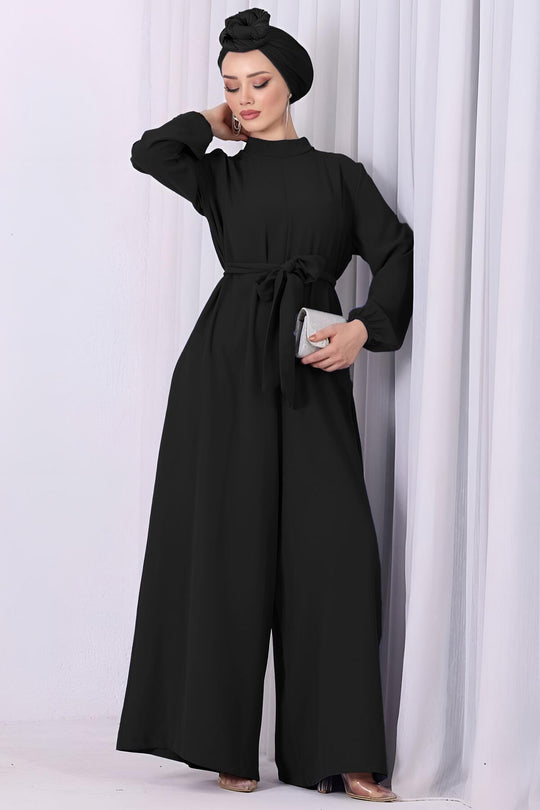 Mock - Neck Jumpsuit In Black