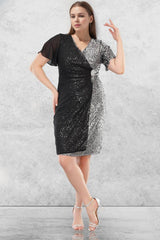 Robe Midi Grande Taille Avec Broche À La Taille — Argenté