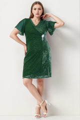 Robe Midi Grande Taille Avec Broche À La Taille — Vert Émeraude