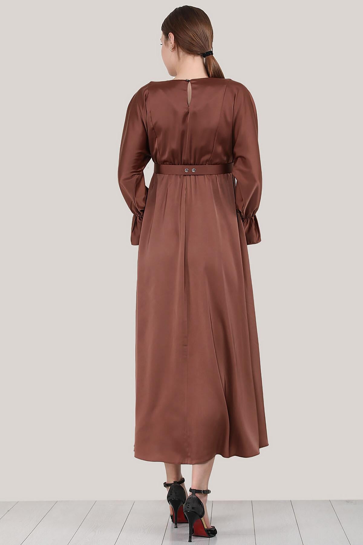 Satijnen Maxi - Jurk — Bruin