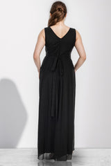 Robe De Soirée Longue Pailletée — Noire, Grande Taille