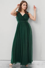Robe De Soirée Longue Pailletée — Émeraude, Grande Taille