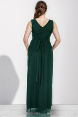 Robe De Soirée Longue Pailletée — Émeraude, Grande Taille