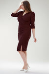 Plus - Size Midi Glitterjurk — Bordeaux