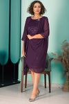 Plus‑Size Chiffon Pailletten Avondjurk — Donkerpaars