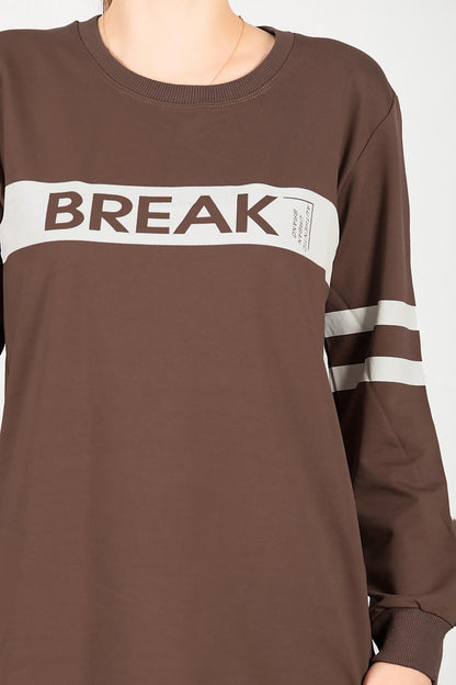 3-teiliges Damen-Trainingsanzug-Set in Ecru-Farbe