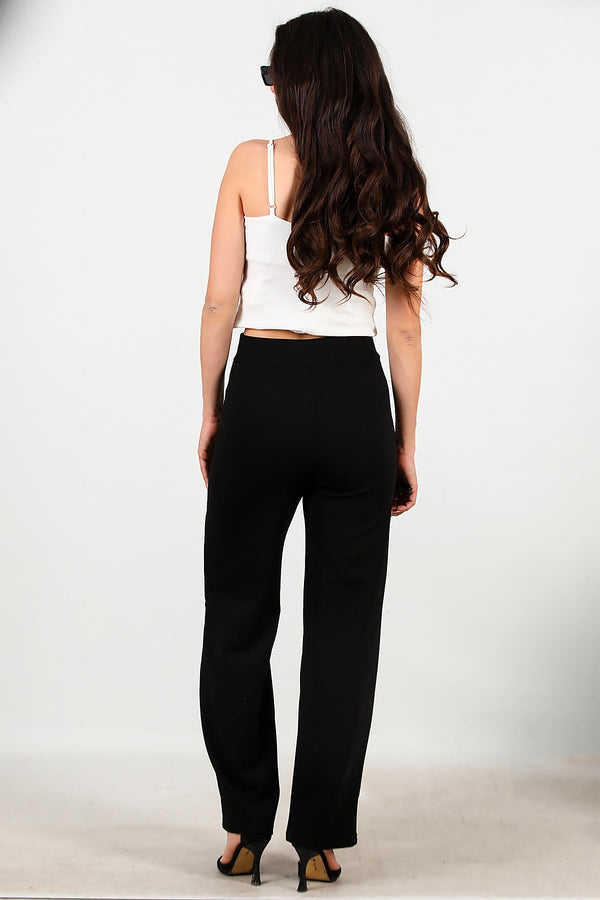Palazzo‑Broek Van Crêpe – Zwart