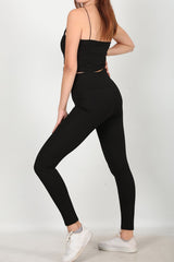 Legging Brillant Taille Haute – Noir