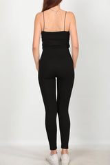Legging Brillant Taille Haute – Noir