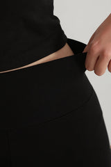Legging Brillant Taille Haute – Noir