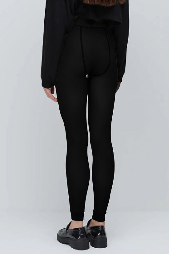 Fleece - Gevoerde Thermolegging — Zwart