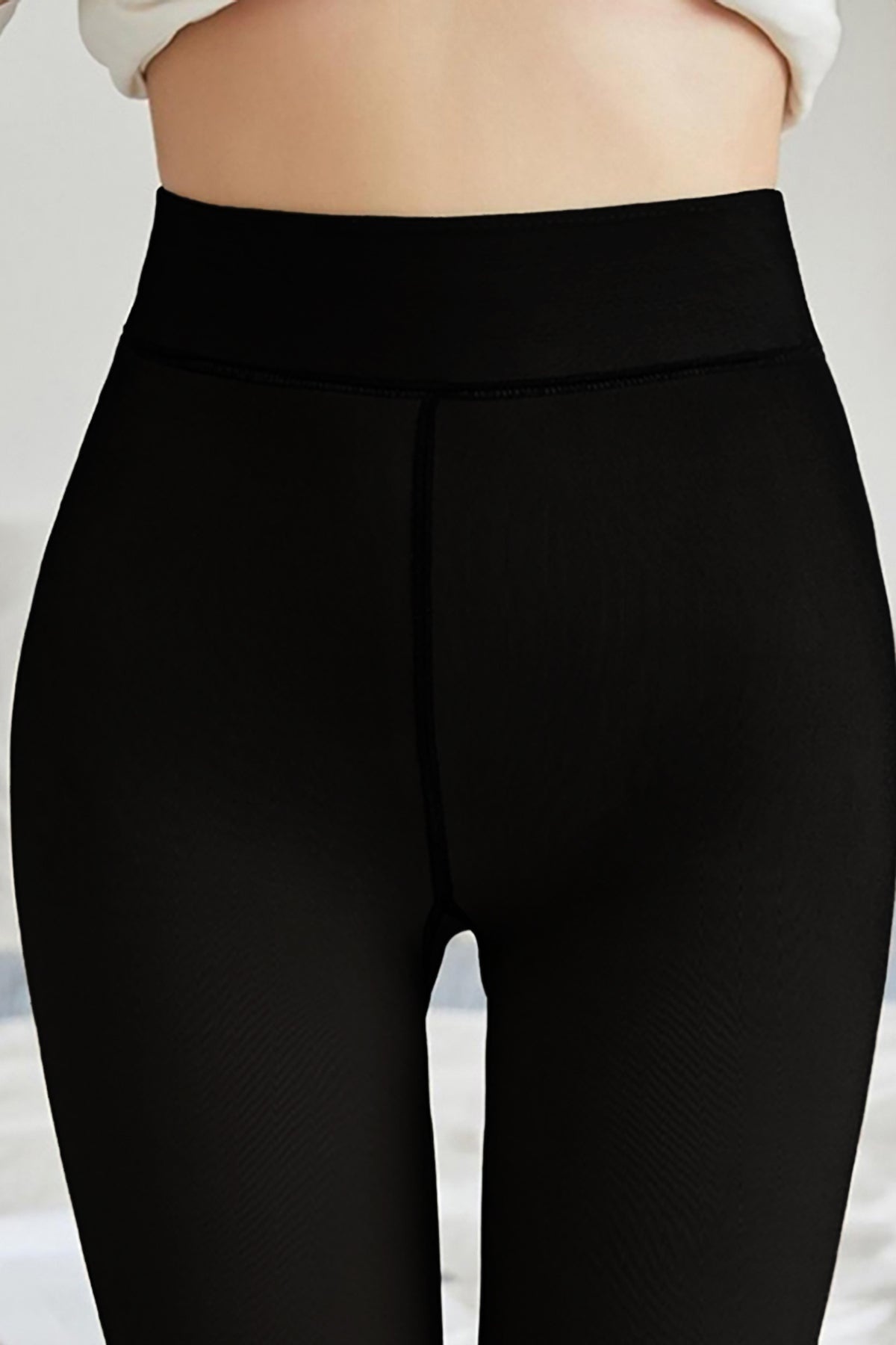 Fleece - Gevoerde Thermolegging — Zwart