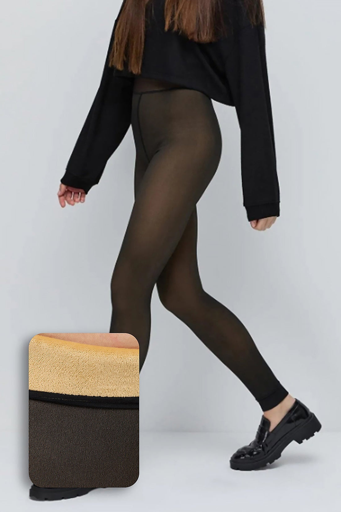 Legging Thermique Doublé Polaire — Marron
