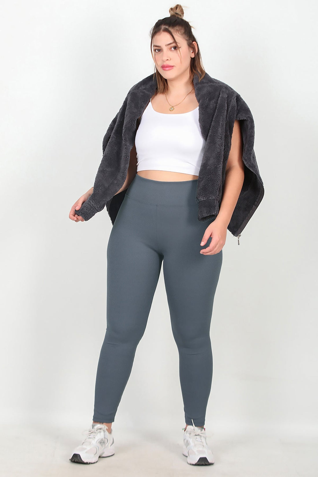 Legging Côtelé Grande Taille – Anthracite