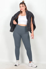 Legging Côtelé Grande Taille – Anthracite