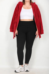 Legging Côtelé Grande Taille — Noir