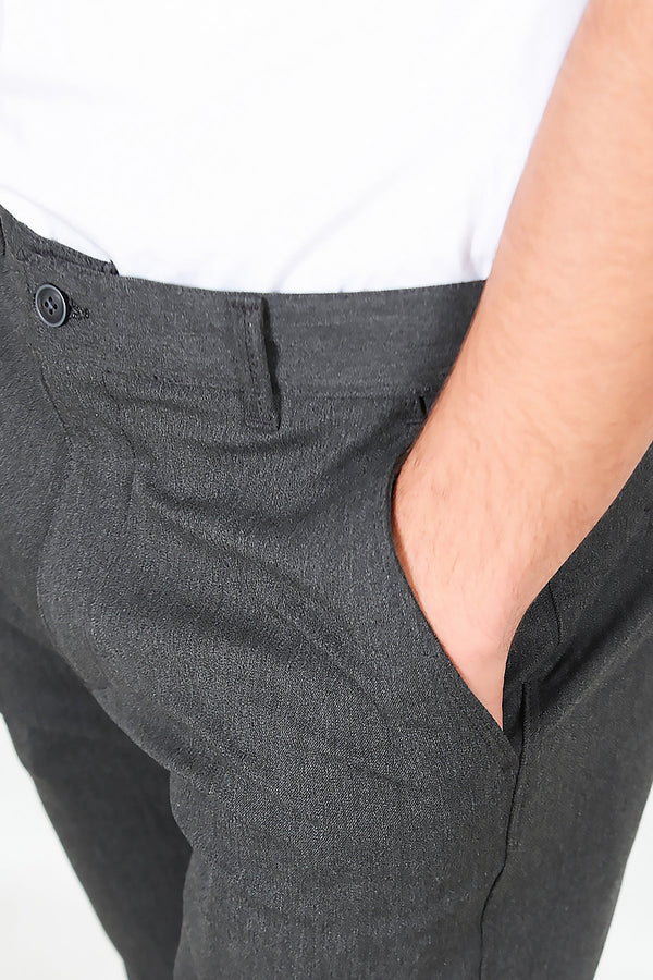 Heren Broek Van Katoenmix — Antraciet