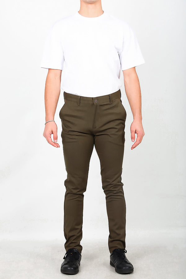 Heren Broek Van Katoenmix — Bruin
