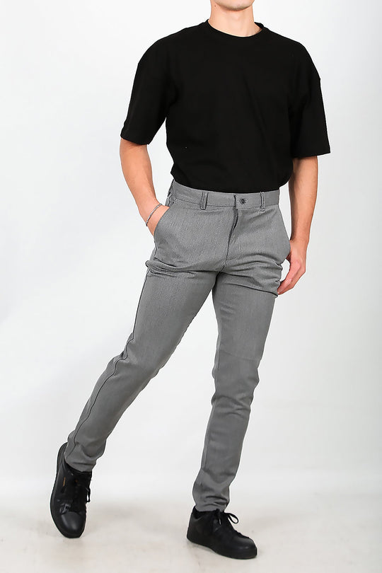 Heren Broek Van Katoenmix — Grijs