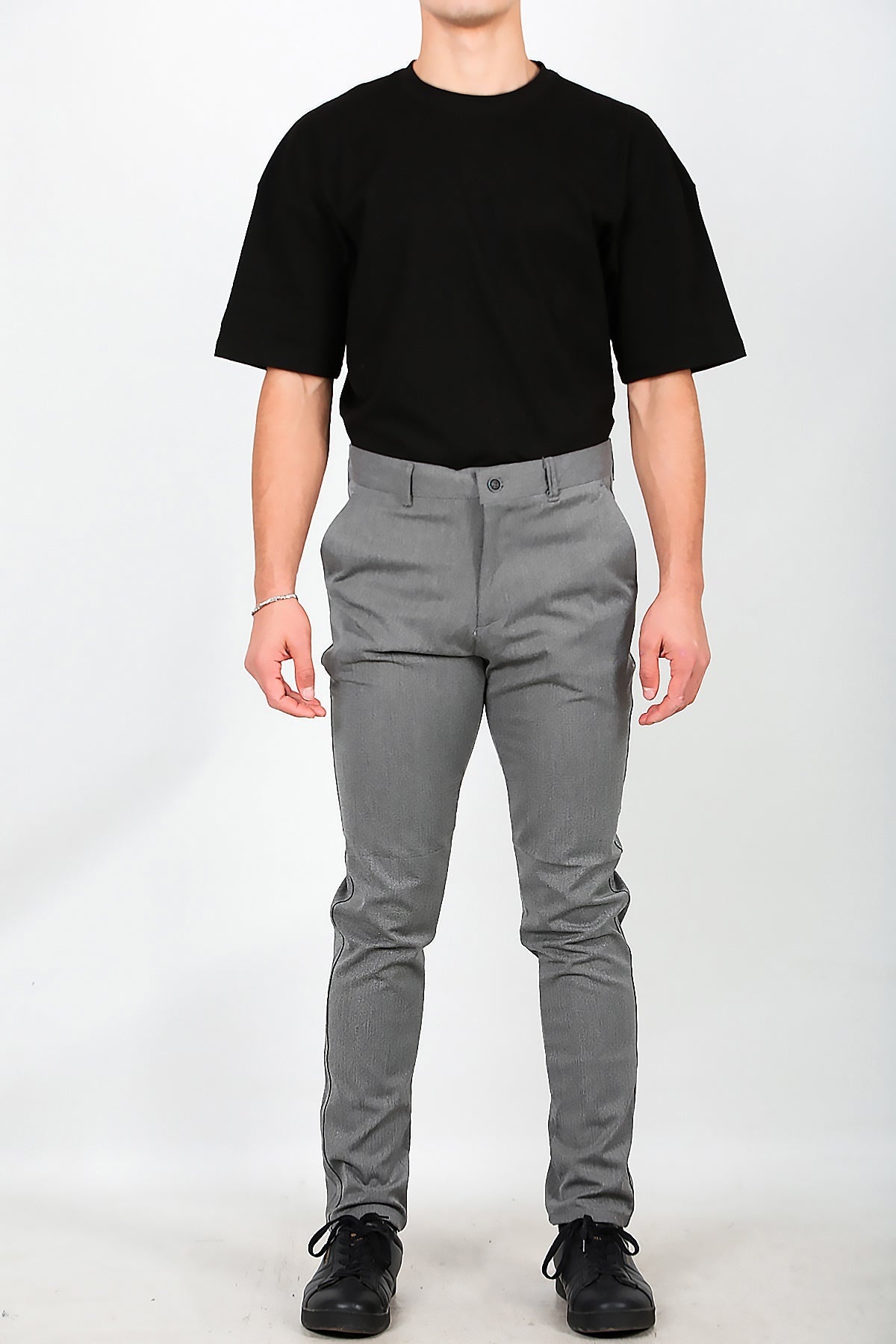 Heren Broek Van Katoenmix — Grijs