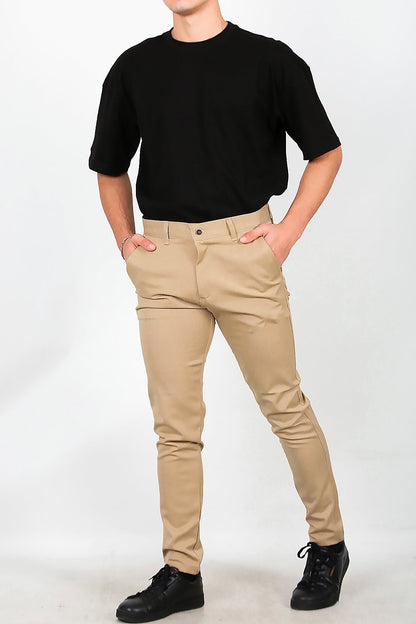 Herren - Baumwollhose — Beige