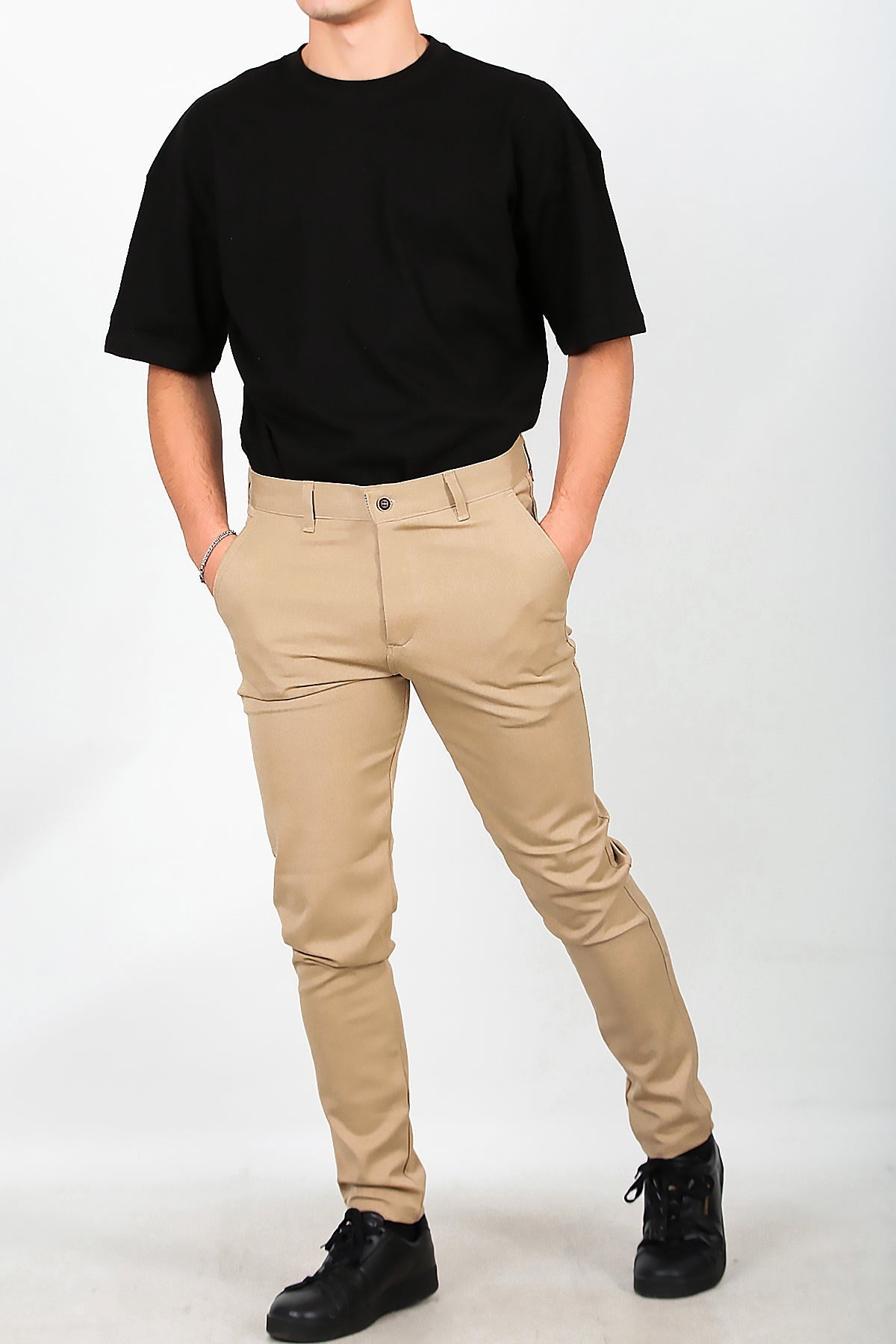 Herren - Baumwollhose — Beige