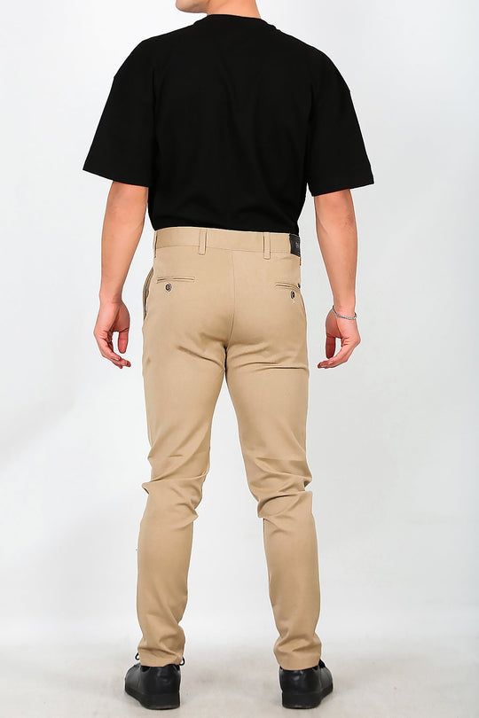 Heren Katoenen Broek — Beige