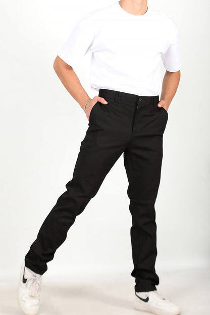 Herren Stoffhose – Schwarz