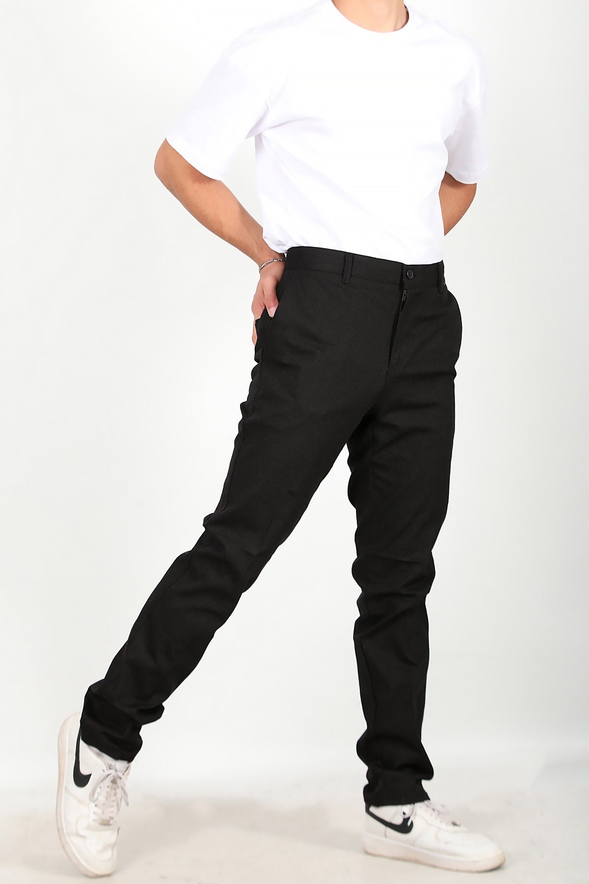 Herren Stoffhose – Schwarz