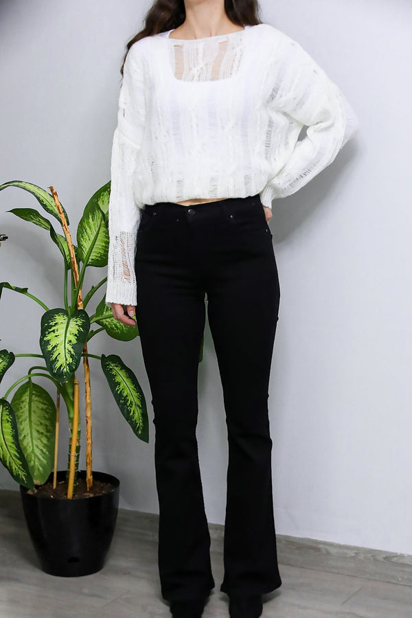 Zwarte Flared Broek