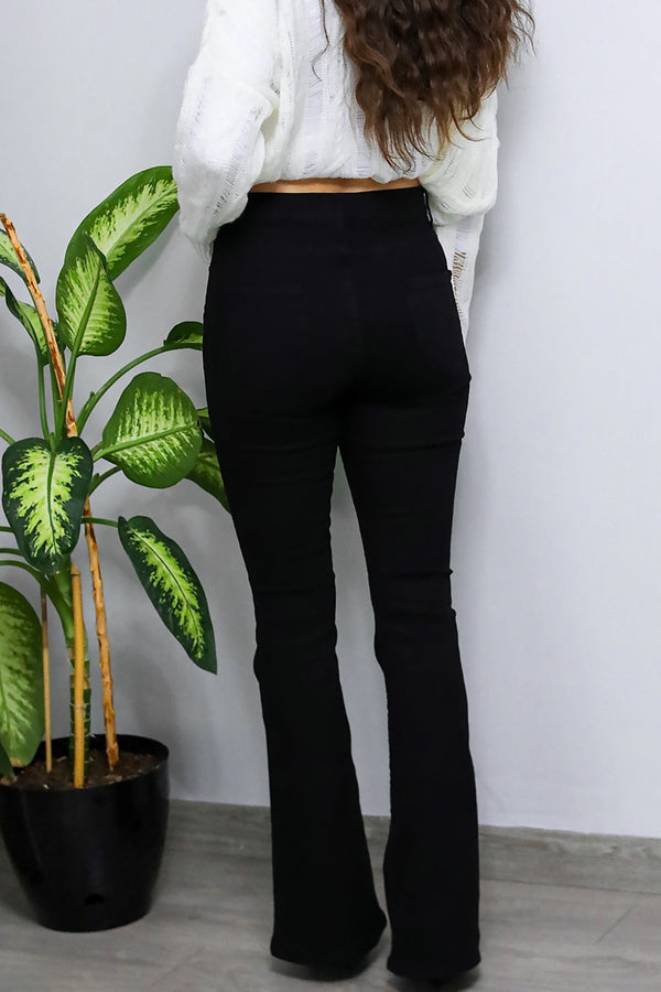 Zwarte Flared Broek