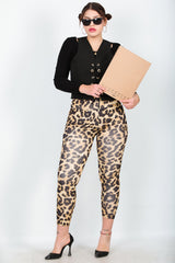 Legging Grande Taille Imprimé Léopard – Beige