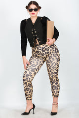 Legging Grande Taille Imprimé Léopard – Beige
