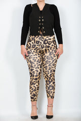 Legging Grande Taille Imprimé Léopard – Beige