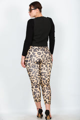 Legging Grande Taille Imprimé Léopard – Beige